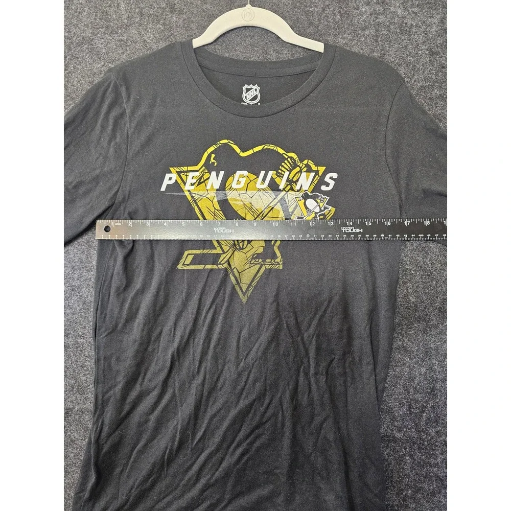 NHL Pittsburgh Penguins Long Sleeve Shirt Kids L 14/16 Black Graphic Tee NWT New